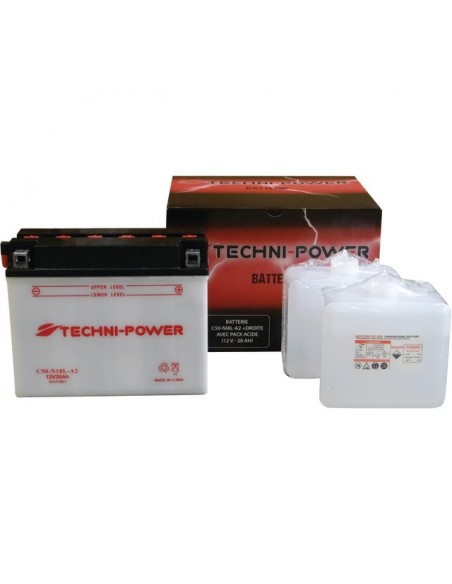 BATTERIE TYPE C50-N18L-A2 + A DROITE AVEC PACK ACIDE