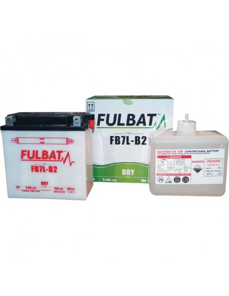 BATTERIE TYPE 12N7-3B + A DROITE AVEC PACK ACIDE