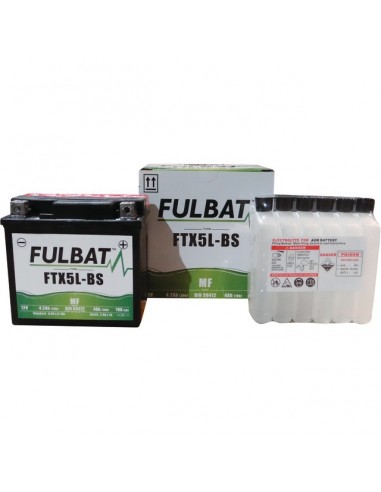 BATTERIE YT5L-BS +DROITE + PACK ACIDE