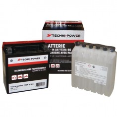 BATTERIE TYPE YTX16-BS + A GAUCHE AVEC PACK ACIDE