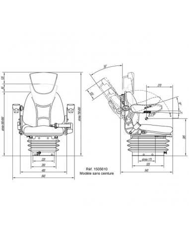 SIEGE MECANIQUE LUXE TISSU RM62 200
