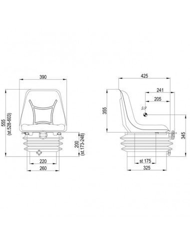 SIEGE MECANIQUE PVC RM460 200