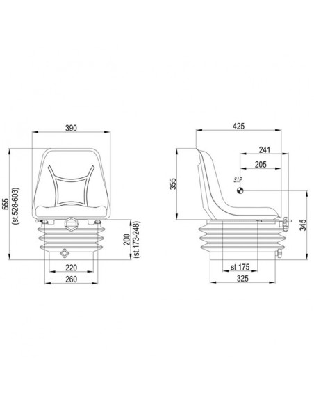 SIEGE MECANIQUE PVC RM460 200