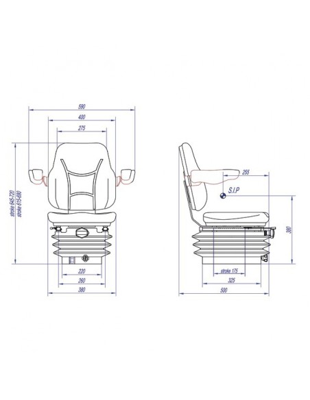 SIEGE MECANIQUE PVC RM81 200