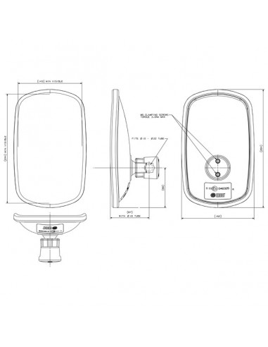 RETROVISEUR REVERSIBLE 244X143MM