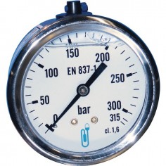 MANOMETRE 63 MM 300 BAR ARRIERE 1/4