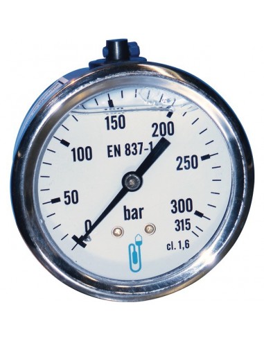 MANOMETRE 63 MM 300 BAR ARRIERE 1/4