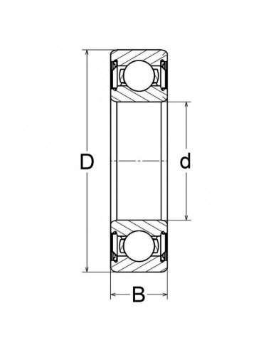 ROULEMENT A BILLE ETANCHE 30X72X19 6306 2RS
