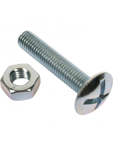 BOULON POELIER 6X20 ZINGUE 4.8 BLISTER DE 15