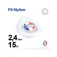 Fil débroussailleuse nylon Rond. 2,4 mm x 15 m. Coque. Blanc 2