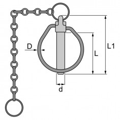 GOUPILLE CLIPS AVEC CHAINE POUR CONE 11X54 2