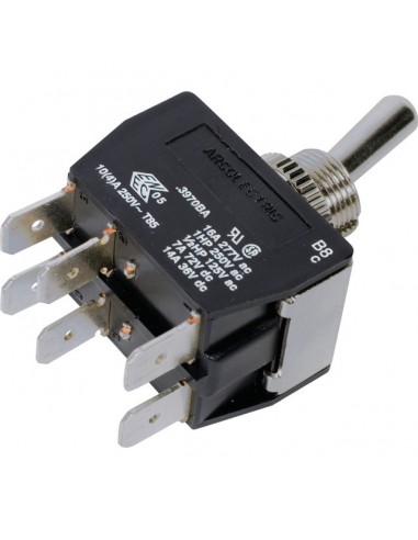 INTERRUPTEUR A LEVIER METAL 3 POSITIONS ON-OFF-ON 6 BORNES BLISTER