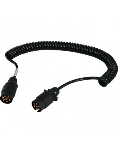 RALLONGE SPIRALE 3M MALE MALE PLASTIQUE 7 PLOTS 7 FILS CONDUCTEURS BLISTER