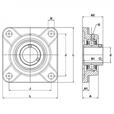 PALIER AUTO-ALIGNEUR CARRE FONTE UCF 208 2