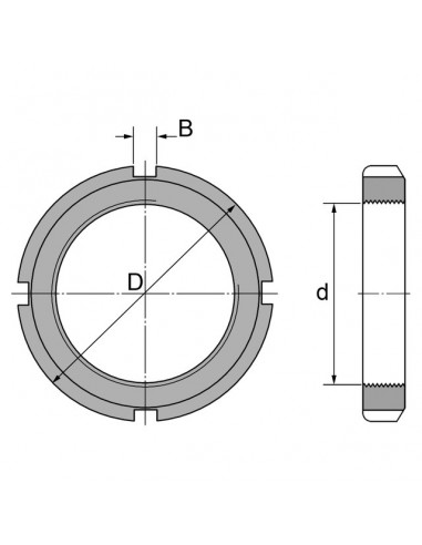 ECROU DE SERRAGE AN 05 KM 5 POUR MANCHON