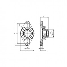 PALIER AUTO-ALIGNEUR OVALE FONTE ESFLE204 2