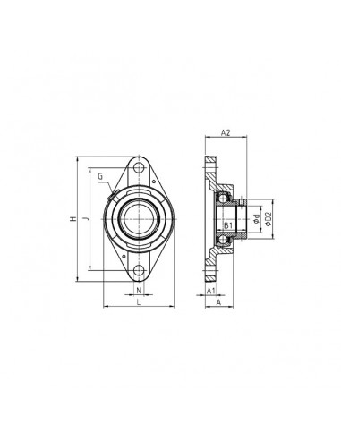 PALIER AUTO-ALIGNEUR OVALE FONTE ESFLE207