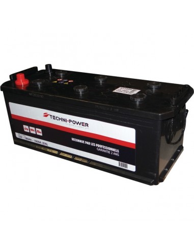 BATTERIE 12V 180AH 1050A + A DROITE SUR LA LARGEUR TECHNI-POWER