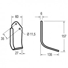 LAME DE FRAISE EQUERRE 60X6 EA35 T12 2