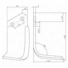 LAME DE FRAISE EQUERRE 80X8 EA46 T14 2