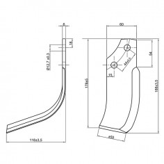 LAME DE FRAISE HELICOIDALE 60X6 EA44 T12 2