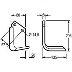 LAME DE FRAISE EQUERRE 80X8 EA57 T14 2