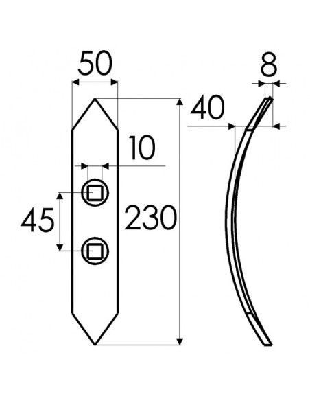 SOC REVERSIBLE PLAT 50X8X230 EA45