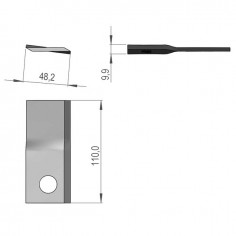 COUTEAU VRILLE DROIT 48X4X110 MM TROU 19 MM ORIGINE SIP 745032020 2