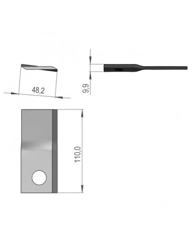 COUTEAU VRILLE DROIT 48X4X110 MM TROU 19 MM ORIGINE SIP 745032020