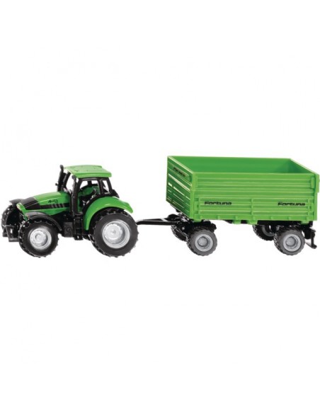 TRACTEUR DEUTZFAHR AVEC REMORQUE FORTUNA AU 1/64EME BLISTER