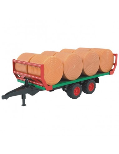 REMORQUE AVEC 8 BALLES RONDES AU 1/16EME