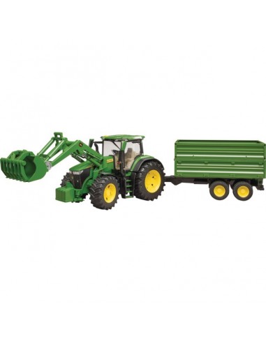 TRACTEUR JOHN DEERE 7R 350 AVEC CHARGEUR ET REMORQUE AU 1/16EME