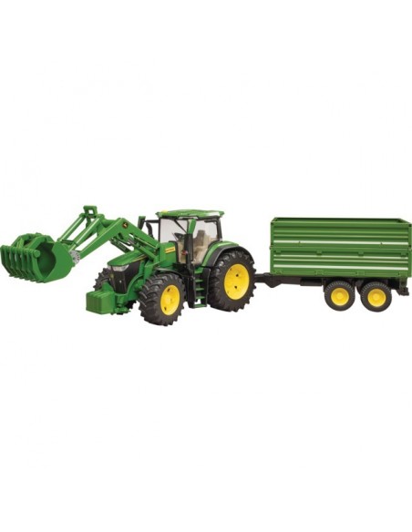 TRACTEUR JOHN DEERE 7R 350 AVEC CHARGEUR ET REMORQUE AU 1/16EME