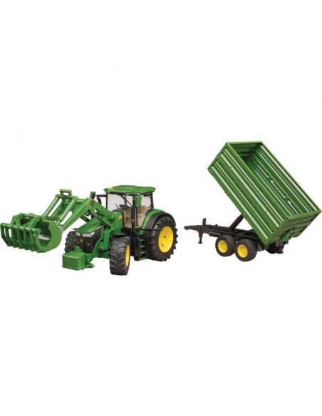 TRACTEUR JOHN DEERE 7R 350 AVEC CHARGEUR ET REMORQUE AU 1/16EME