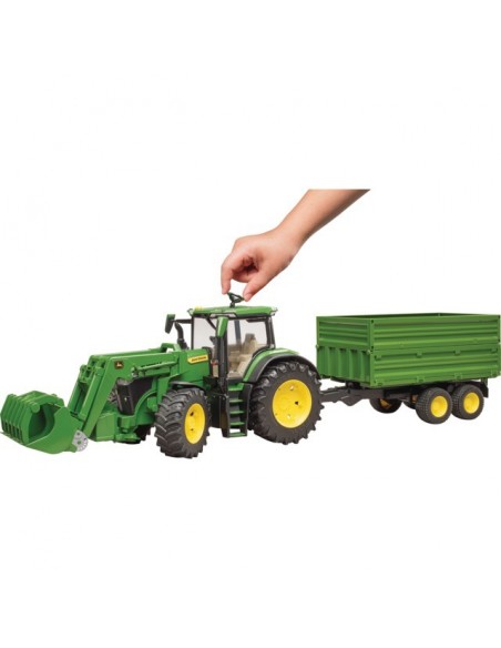 TRACTEUR JOHN DEERE 7R 350 AVEC CHARGEUR ET REMORQUE AU 1/16EME