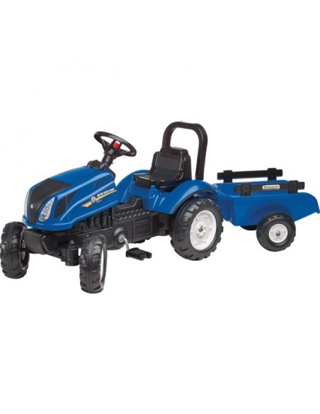 TRACTEUR A PEDALES NEW HOLLAND T6 AVEC REMORQUE