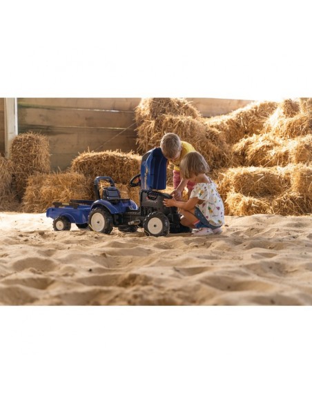 TRACTEUR A PEDALES NEW HOLLAND T6 AVEC REMORQUE