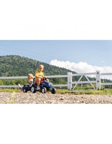 TRACTEUR A PEDALES NEW HOLLAND T6 AVEC REMORQUE