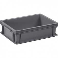 BAC DE STOCKAGE A PAROIS ET FOND PLEINS EMPILABLE TYPE EURO HAUTE RESISTANCE 400 X 300 X 120 MM