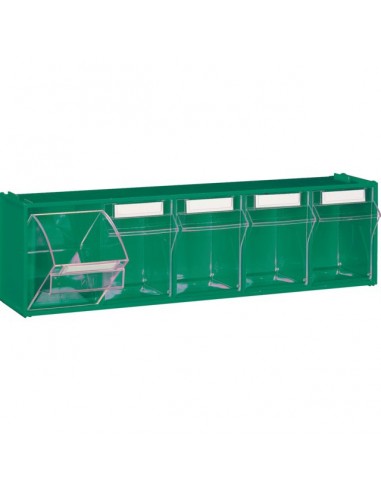 MODULE VERT 5 CASIERS BASCULANTS TRANSPARENTS 600X135X164 MM