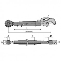 BARRE DE POUSSEE MECANIQUE ROTULECROCHET LG 575880 CAT2 2