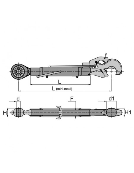 BARRE DE POUSSEE MECANIQUE ROTULECROCHET LG 575880 CAT2