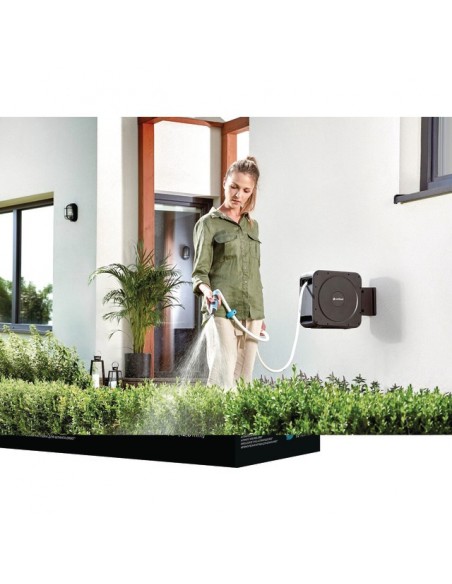 ENROULEUR MURAL AUTOMATIQUE TUYAU 1/2 20M + 2M AVEC RACCORDS ERGO
