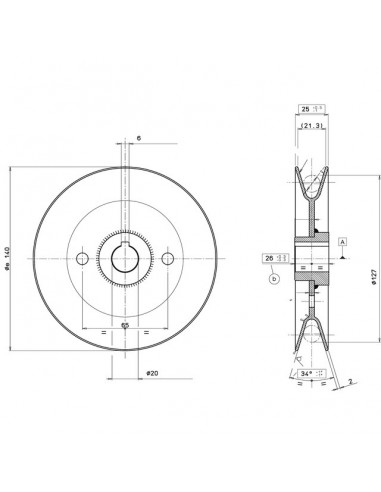 POULIE PLATEAU COUPE TC102 ORIGINE GGP