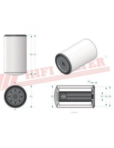 FILTRE A HUILE T 1636 HIFI FILTER