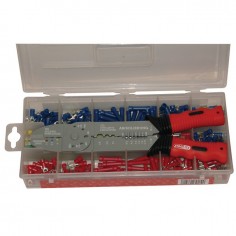 PINCE A SERTIR STANDARD AVEC ASSORTIMENT DE 270 COSSES PREISOLEES EN COFFRET