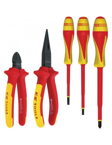 PINCES ERGOTORQUE ET TOURNEVIS ISOLES JEU DE 5 PIECES