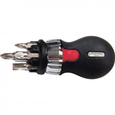 TOURNEVIS A CLIQUET TOM POUCE A MANCHE COURT GEARplus AVEC 6 EMBOUTS