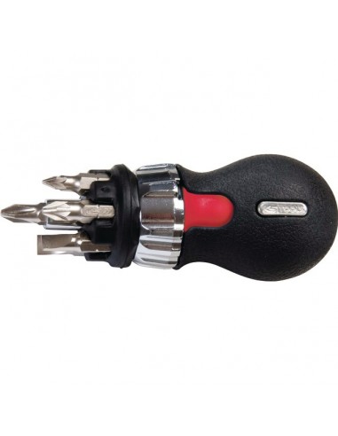 TOURNEVIS A CLIQUET TOM POUCE A MANCHE COURT GEARplus AVEC 6 EMBOUTS