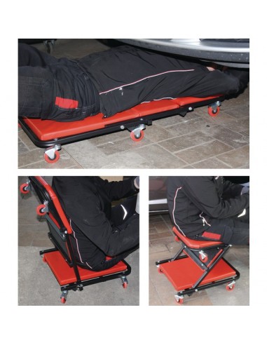 CHARIOT DE VISITE PLIABLE CONVERTIBLE EN TABOURET D%u2019ATELIER